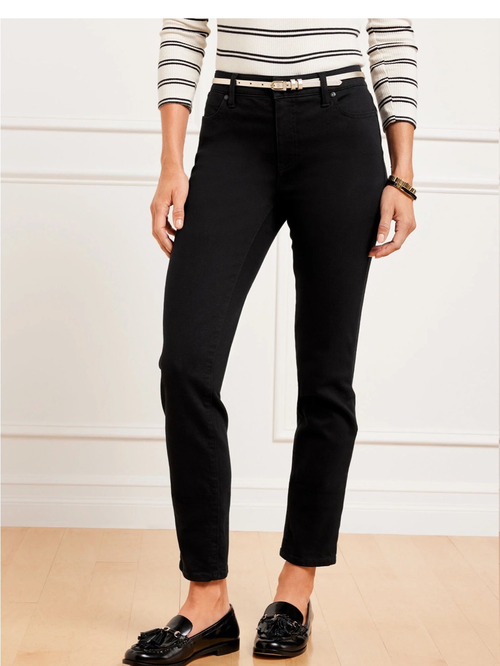 Talbots Black Ankle Crop Slim Jeans